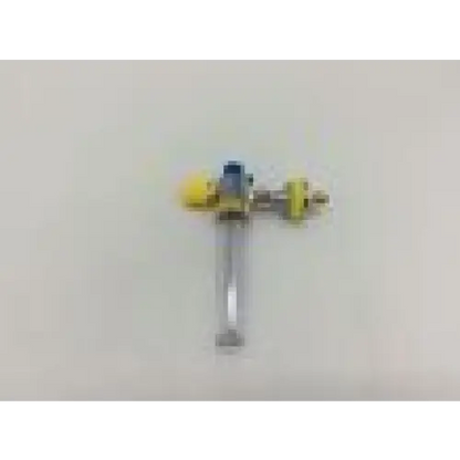 Yellow and blue gas valve with metallic body for ohio medical t15uax07411 air oxygen gas iso flowmeter
