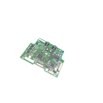 Green printed circuit board of olympus 920-20c2 06.12 hi3pn01u with black integrated circuits and silver connectors