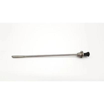 Olympus A0410 standard silver surgical obturator with black rubberized handle and metallic shaft for medical use