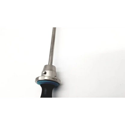 Silver metallic olympus a20902a obturator with black grip and blue rubber seal for surgical use