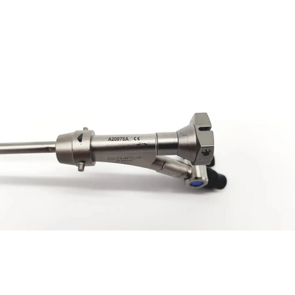 Silver metallic olympus a20975a urethroscope bridge with sleek cylindrical body and articulated joints for precise control