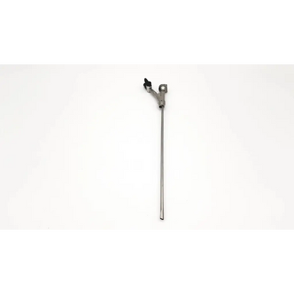 Silver surgical instrument with a long slender shaft and y-shaped handle with black grips olympus a20975a urethroscope bridge