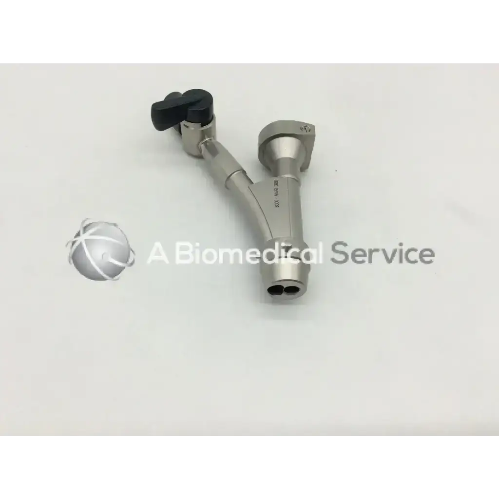 Silver surgical instrument with black knob and dual-ended design in olympus a20976a single bridge model