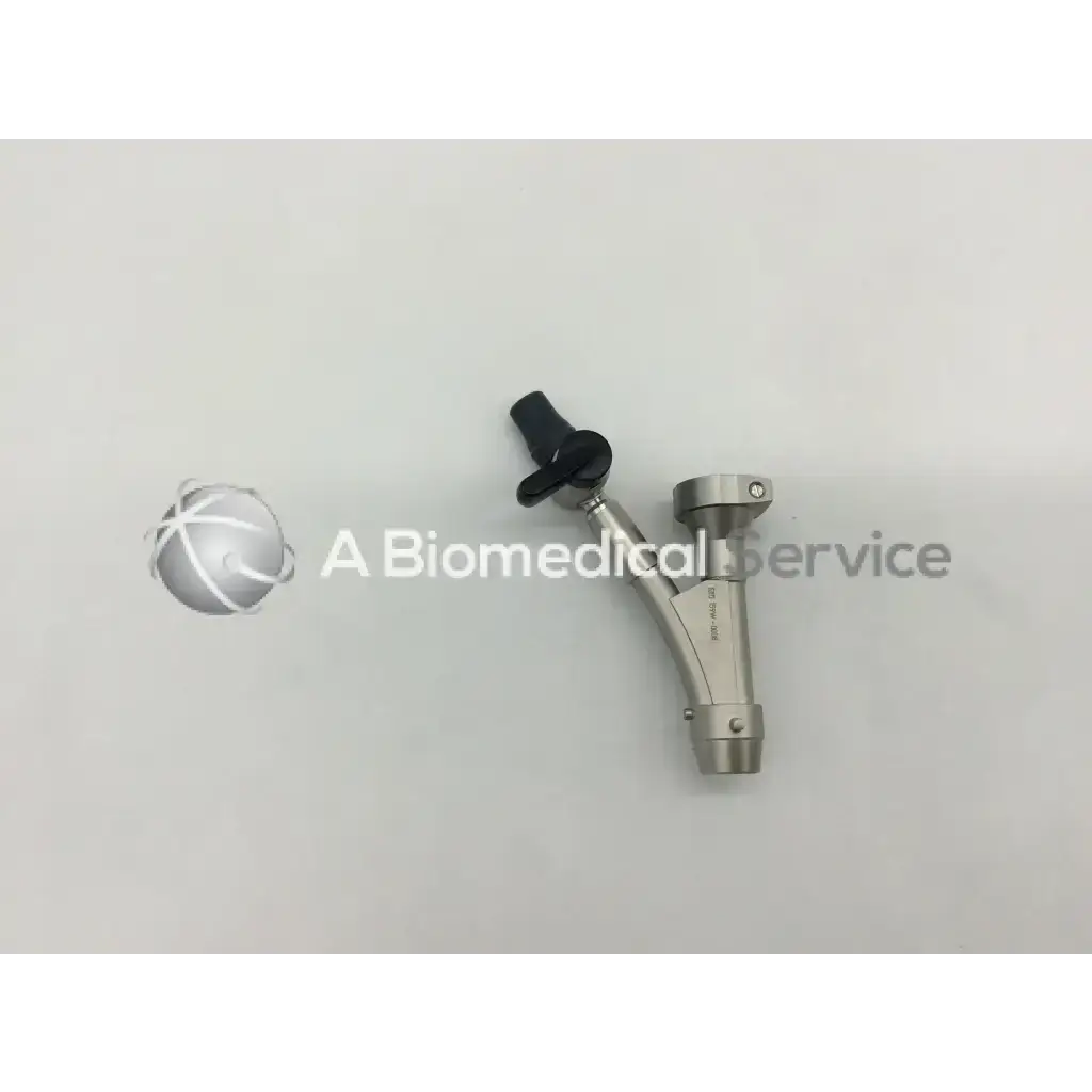 Silver surgical instrument with black knob and metallic joints for medical use olympus a20976a single bridge