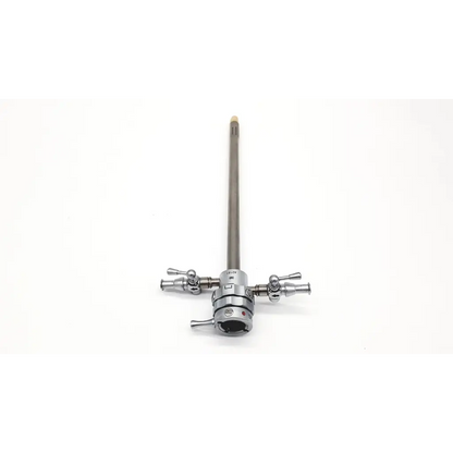 Silver surgical retractor with three adjustable arms and central handle for olympus a2181 27fr resectoscope urology use