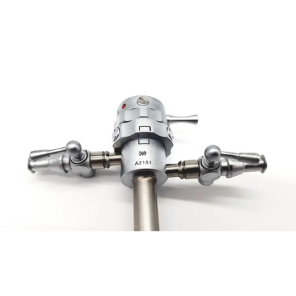 Silver olympus a2181 27fr resectoscope with three articulated arms and engraved markings for urology use