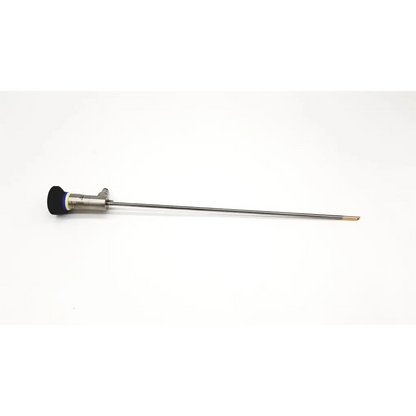 Silver surgical endoscope with black ergonomic handle and slender metallic shaft olympus a22003a 4mm 70° autoclave