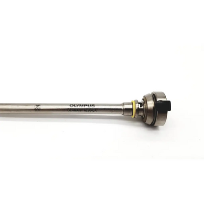 Olympus a22040a hysteroscopic resection instrument inner sheath with metallic shaft and black handle for surgical use