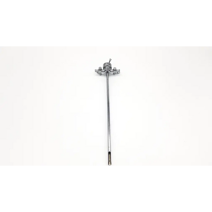 Silver metallic surgical retractor with adjustable head and slender shaft in olympus a2213 21fr cysto sheath with obturator