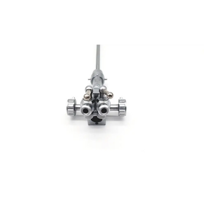 Silver surgical endoscope with metallic finish and control knobs in olympus a2279 double channel albarran bridge model