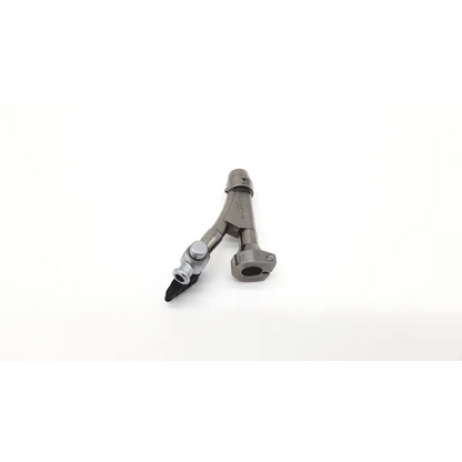 Gray metallic y-shaped olympus a2976 single channel cystoscope bridge with black tip and silver accents for medical use