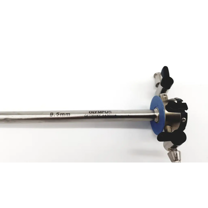 Silver olympus a42021a 8.5mm outer sheath with black and blue components for resectoscope urology use