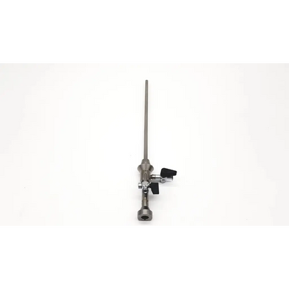Silver-colored olympus a4764 hysteroscopy sheath 7fr with long slender shaft and black handles for urology use
