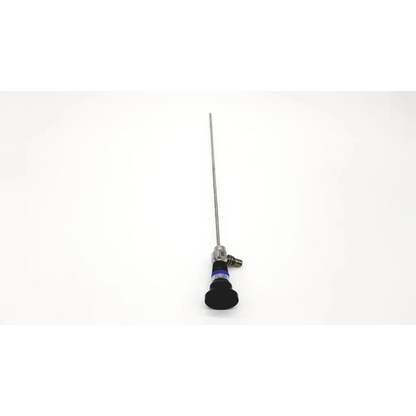 Silver surgical endoscope with black handle and blue accents for olympus autoclavable a2011a 12° cystoscope endoscopy