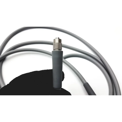 Gray rubber-coated autoclavable fiber optic light cable with metallic knurled connector for olympus autoclavable fiber use