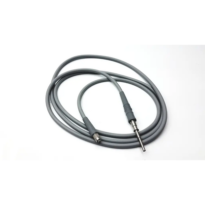 Gray olympus autoclavable fiber optic light cable with metallic connectors for medical-grade use