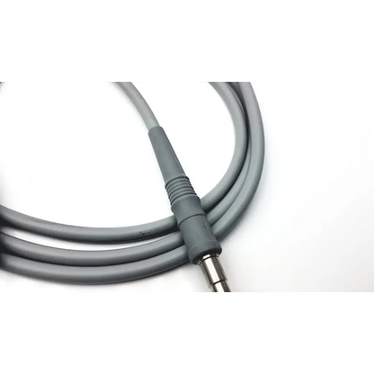 Gray olympus autoclavable fiber optic light cable with metallic connector and ribbed autoclavable fiber optic housing