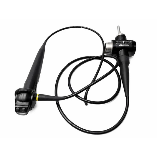 Olympus BF-1T180 EVIS EXERA II black video bronchoscope with flexible coiled cable and metallic control handle medical equipment