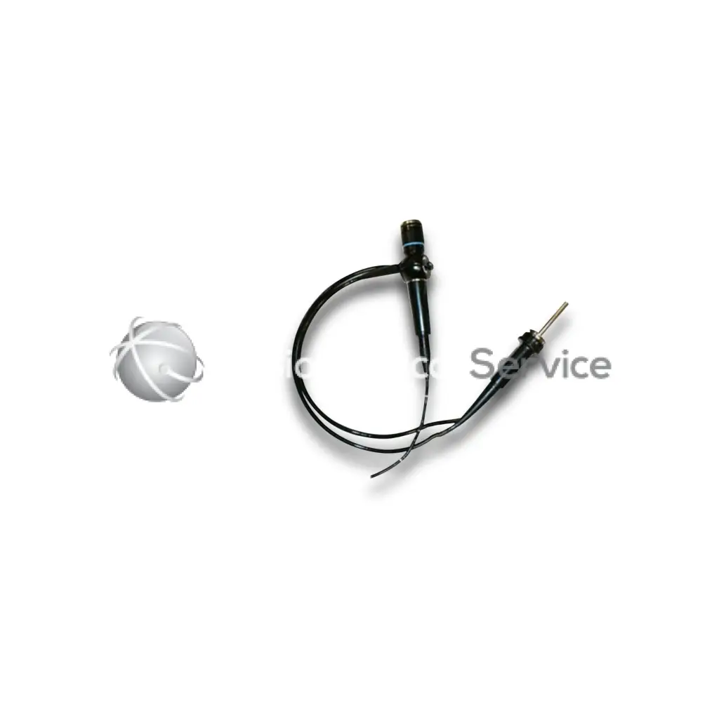 Black flexible Olympus BF-P10BF-P20BF-P30BF-P40 endoscope with metallic tip and control knobs for biomedical service use