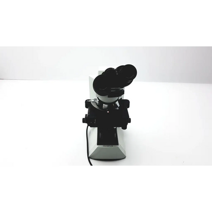 Black and silver olympus cx41rf microscope compound microscope with dual eyepieces for laboratory use