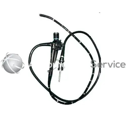Black flexible endoscope olympus gif-1t10/1t20/1t30 with metallic tip and control knobs for medical use