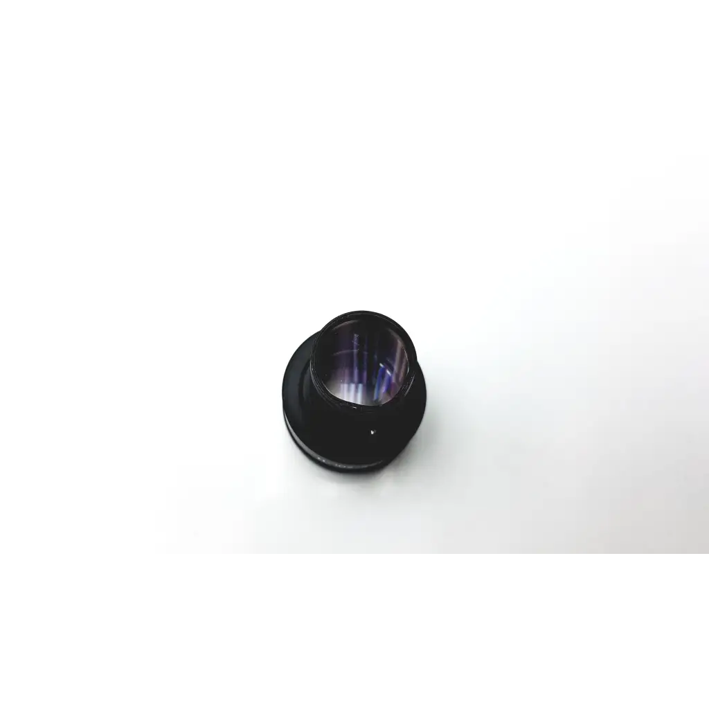 Black cylindrical lens cap with reflective iridescent interior for olympus japan wk 10x 20l eyepiece