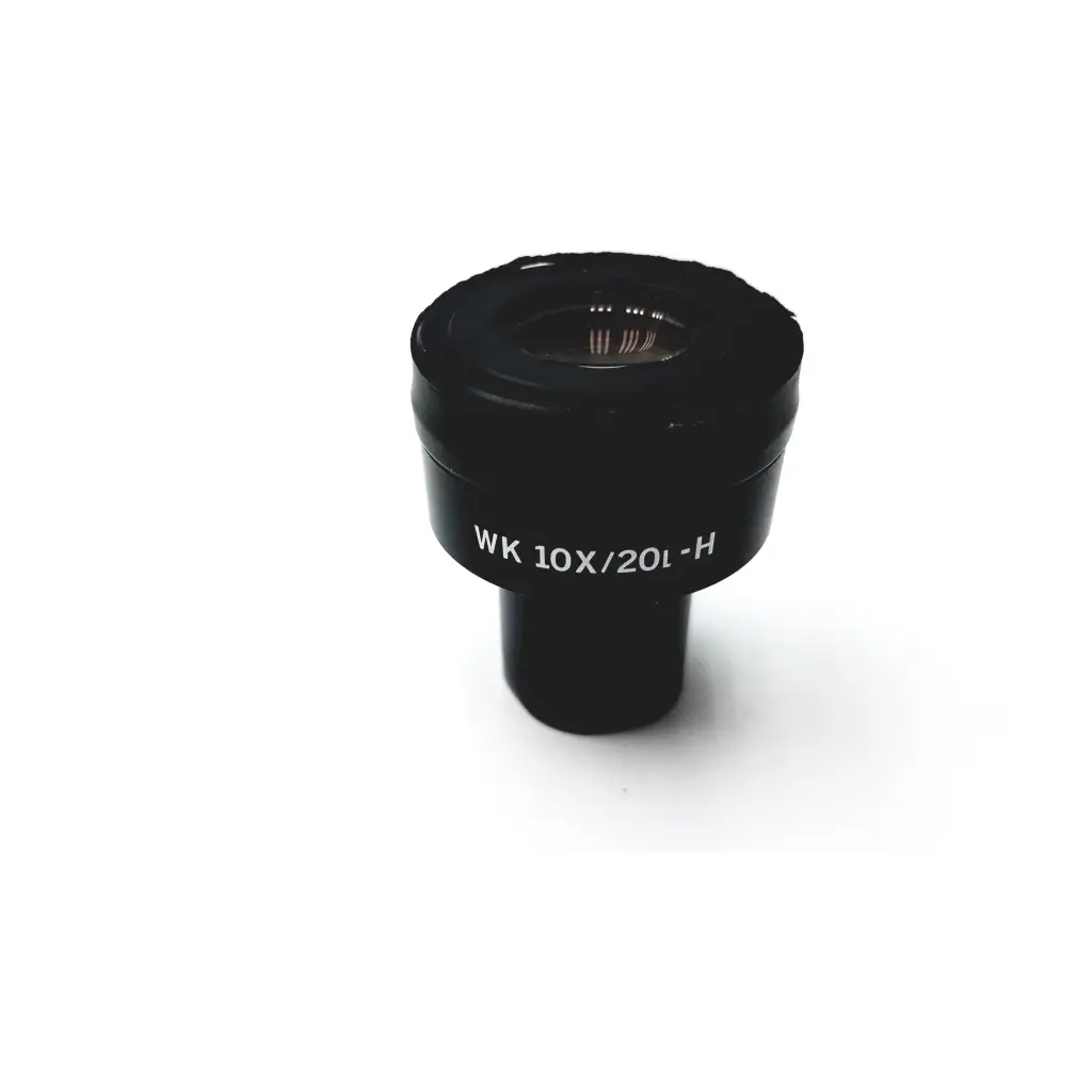 Black olympus japan wk 10x 20l eyepiece microscope objective lens with engraved model details on side