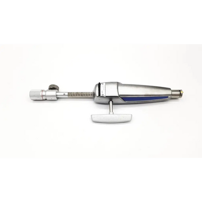 Silver and blue metallic olympus maj441 bml mechanical lithotriptor handle with textured grip for precision control