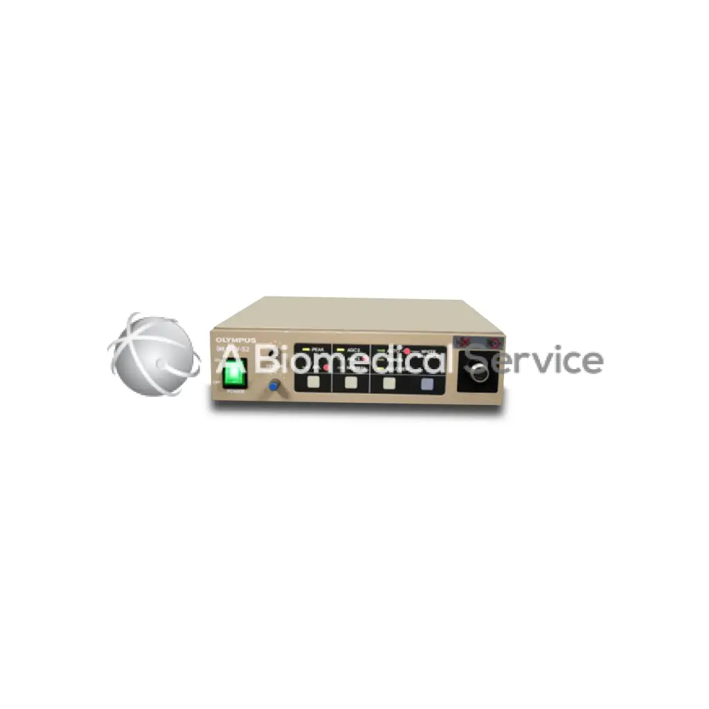 Beige Olympus OTV-S2 medical device with black control panel and green power indicator for surgical imaging