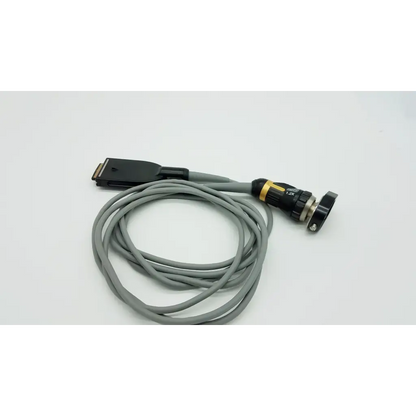 Gray coiled cable with black connector and threaded coupling with gold accents for Olympus OTV-S7ProH autoclavable camera head