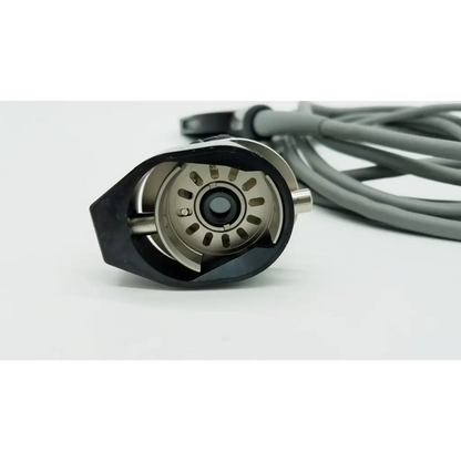 Black and silver mechanical connector with a circular slotted metal center for olympus otv-s7proh-hd-12e autoclavable camera head