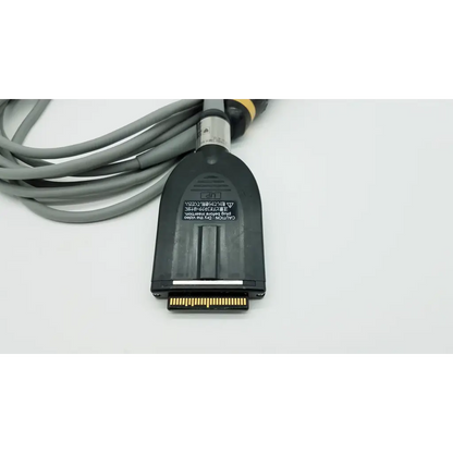 Black plastic connector with gold pins and gray cable on the back side of olympus otv-s7proh-hd-12e autoclavable camera head