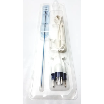 Medical electrosurgical instrument olympus plasmaloop long wa22637 with clear handle metallic shaft and blue-tipped electrode
