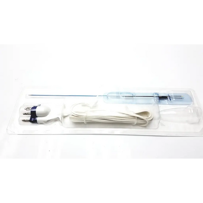 Medical-grade olympus plasmaloop surgical probe long wa22637 with white plastic handle metallic tip and beige coiled cable