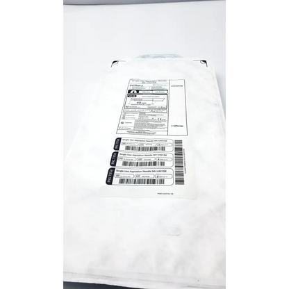 White sterile packaging of olympus single use aspiration needle na-u401sx for medical procedures