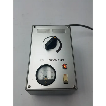 Silver olympus tf adjustable lamp power supply with black dial knob and indicator light for adjustable lamp power
