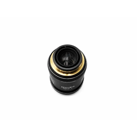 Black and gold uplansapo 60x microscope objective lens with sleek cylindrical design for medical equipment use