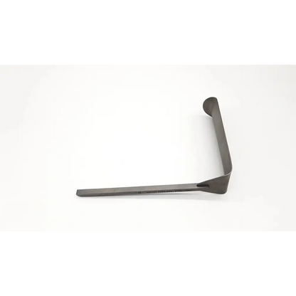 Omni-Tract 11515 kelly retractor blade fixed with black metal curved handle and serrated edge surgical retractor blade