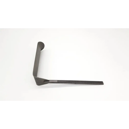 Black metal kelly retractor blade with a curved handle and serrated edge for surgical use omni-tract 11515 fixed