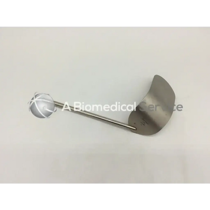 Stainless steel omni-tract 3784 deaver swivel blade with curved flat blade and engraved spherical handle