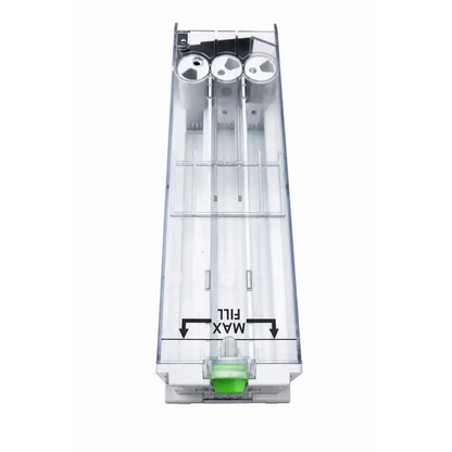Clear plastic battery tray with three circular slots and green fill indicator in omnicell rev b vial cassette automated dispensing module biomed certified