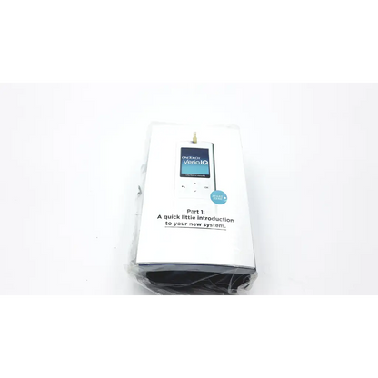 White plastic packaging for onetouch verio iq blood glucose monitoring system with printed verio iq blood branding and text