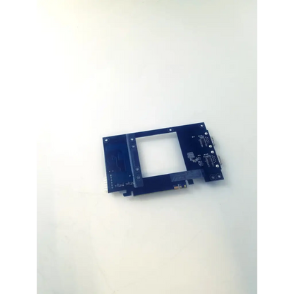 Blue rectangular Onyx 1907p03c01 circuit board with central cutout and multiple connectors for electronic applications