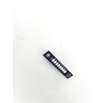 Blue rectangular t005 circuit board led strip module with six white leds and two mounting holes
