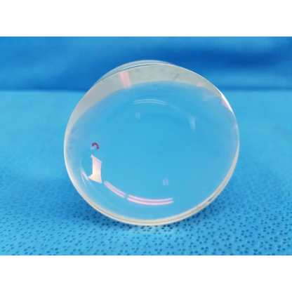 Clear transparent optical dome lens with smooth rounded surface and subtle highlights for topcon trc-nw8 retinal camera
