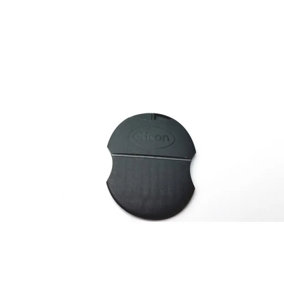 Black silicone oticon t-cap phone stand with oval shape and embossed logo for hearing aids oticon t-cap mic cover