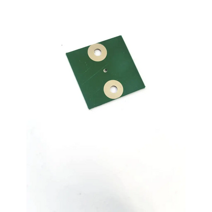 Green rectangular 1.25mm control board pb k750158.00 with two beige circular mounting pads and central hole