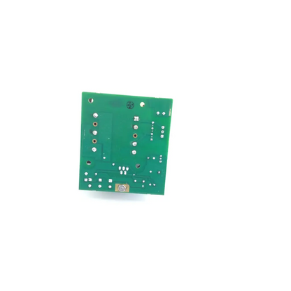 Green rectangular pcb assembly power complete with silver solder pads and mounting holes for aseptico 550101 rev b
