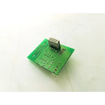 Green rectangular pcb basic 201673 rev b with gray connector and metallic solder points model bbcb3-10a