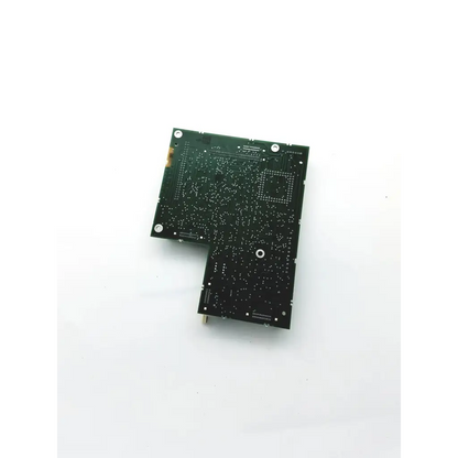 Green l-shaped pcb interface board bbdg2-5 22523sm with silver solder points and mounting holes model 542-1045-501 rev w sn 2919